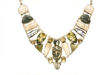 Load image into Gallery viewer, Fossilized Dendrite Crystal & Palm Multi-Stone Bezel Necklace