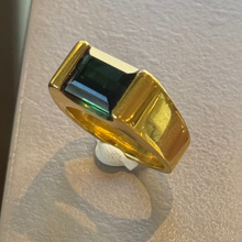 Load image into Gallery viewer, DS Blue-Green Tourmaline Channel Set Ring

