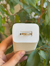 Load image into Gallery viewer, DS Burnished Set Diamonds Gold Band
