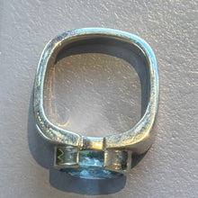 Load image into Gallery viewer, DS Oval Aquamarine Partial Bezel Ring
