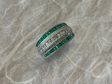 Load image into Gallery viewer, Emerald and diamond multi-channel band
