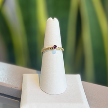 Load image into Gallery viewer, DS Bezel Set Ruby in Hammered Band
