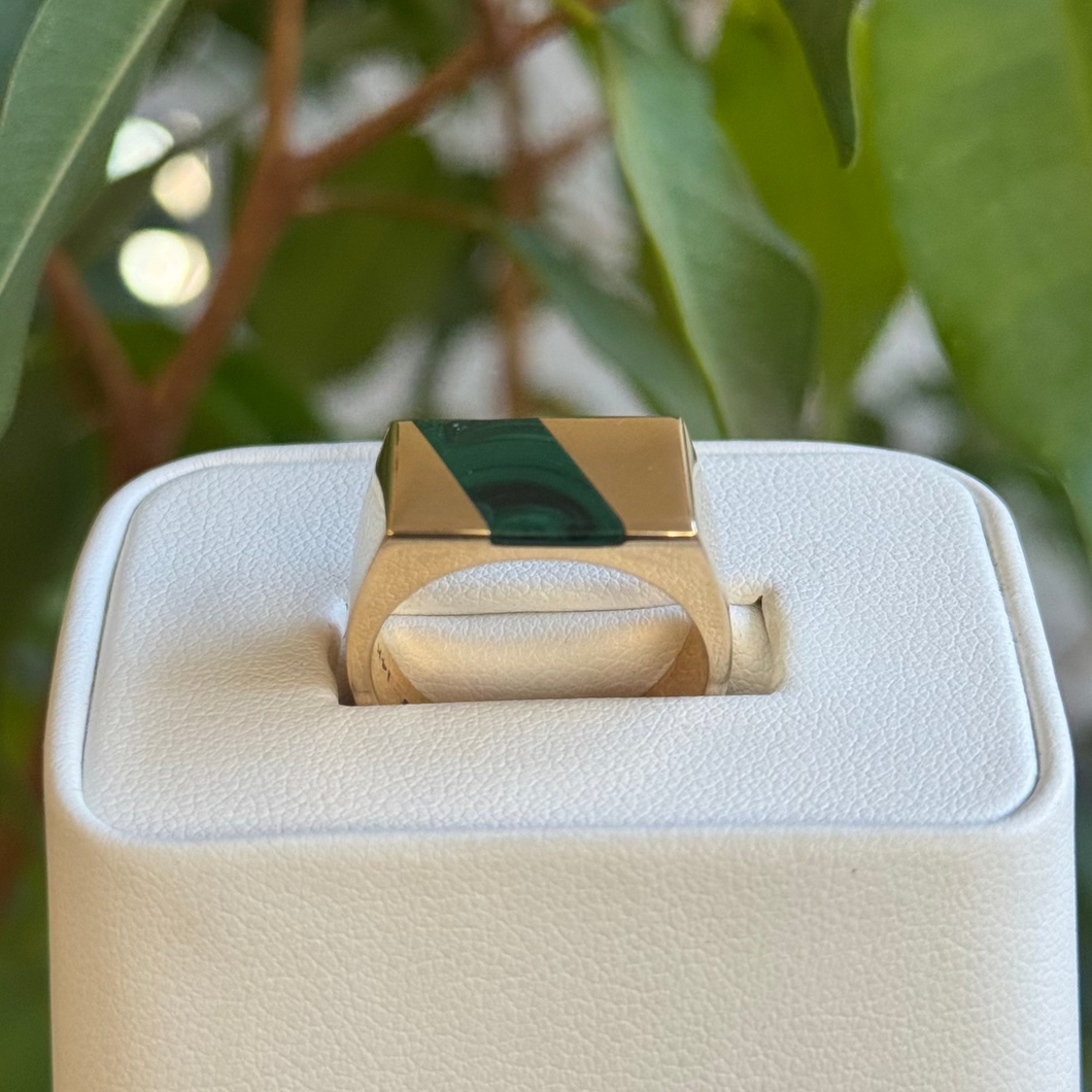 DS Malachite Inlay Gold Ring