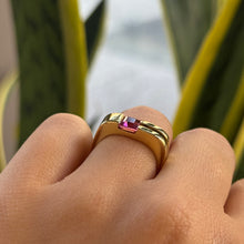 Load image into Gallery viewer, DS Square Pink Tourmaline Soft Square Ring
