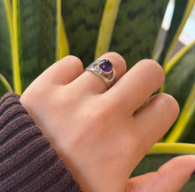 Load image into Gallery viewer, DS Sterling Silver Amethyst Cigar Band with Cutouts

