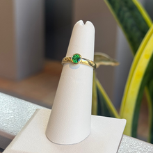 Load image into Gallery viewer, DS Tsavorite Garnet Bezel Set Gold Ring
