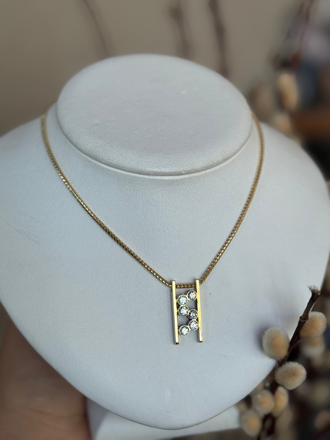 DS Cascading Diamond Ladder Pendant
