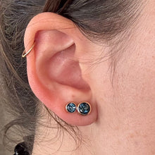 Load image into Gallery viewer, DS London Blue Topaz Small Bezel Set Studs
