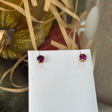 Load image into Gallery viewer, DS Grape Garnet Prong Set Studs
