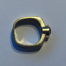 Load image into Gallery viewer, DS Blue-Green Tourmaline and Diamond Soft Square Ring
