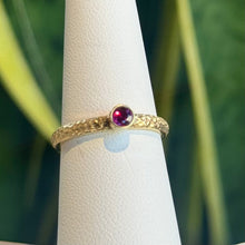 Load image into Gallery viewer, DS Bezel Set Ruby in Hammered Band
