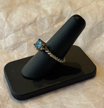 Load image into Gallery viewer, DS Sterling Silver Twist Swiss Blue Topaz Ring
