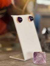 Load image into Gallery viewer, DS Large Amethyst Bezel Set Studs
