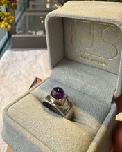 Load image into Gallery viewer, DS Sterling Silver Amethyst Cigar Band with Cutouts

