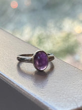 Load image into Gallery viewer, DS Sterling Silver Oval Cabochon Amethyst Ring
