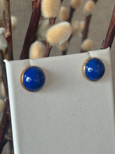 Load image into Gallery viewer, DS Large Lapis Bezel Set Studs
