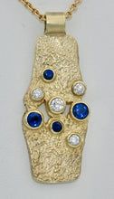 Load image into Gallery viewer, DS Textured Sapphire/Diamond Pendant
