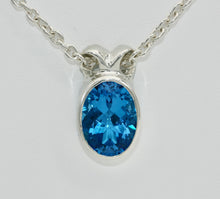 Load image into Gallery viewer, DS Swiss Blue Topaz Oval Pendant
