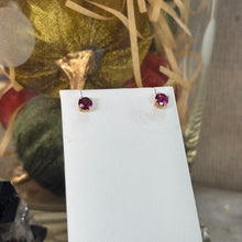 Load image into Gallery viewer, DS Grape Garnet Prong Set Studs
