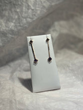 Load image into Gallery viewer, Amethyst Bias Set Drop Earrings
