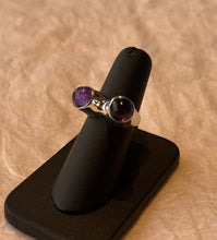 Load image into Gallery viewer, DS Sterling Silver Double Cab Amethyst Ring
