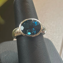 Load image into Gallery viewer, DS Solitaire London Blue Topaz Sterling Silver Ring
