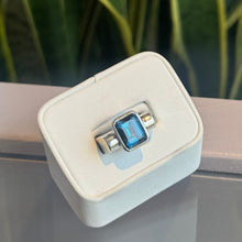 Load image into Gallery viewer, DS Emerald-Cut London Blue Topaz Sterling Silver Ring
