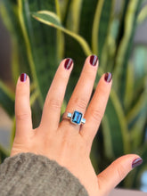 Load image into Gallery viewer, DS Emerald-Cut London Blue Topaz Sterling Silver Ring
