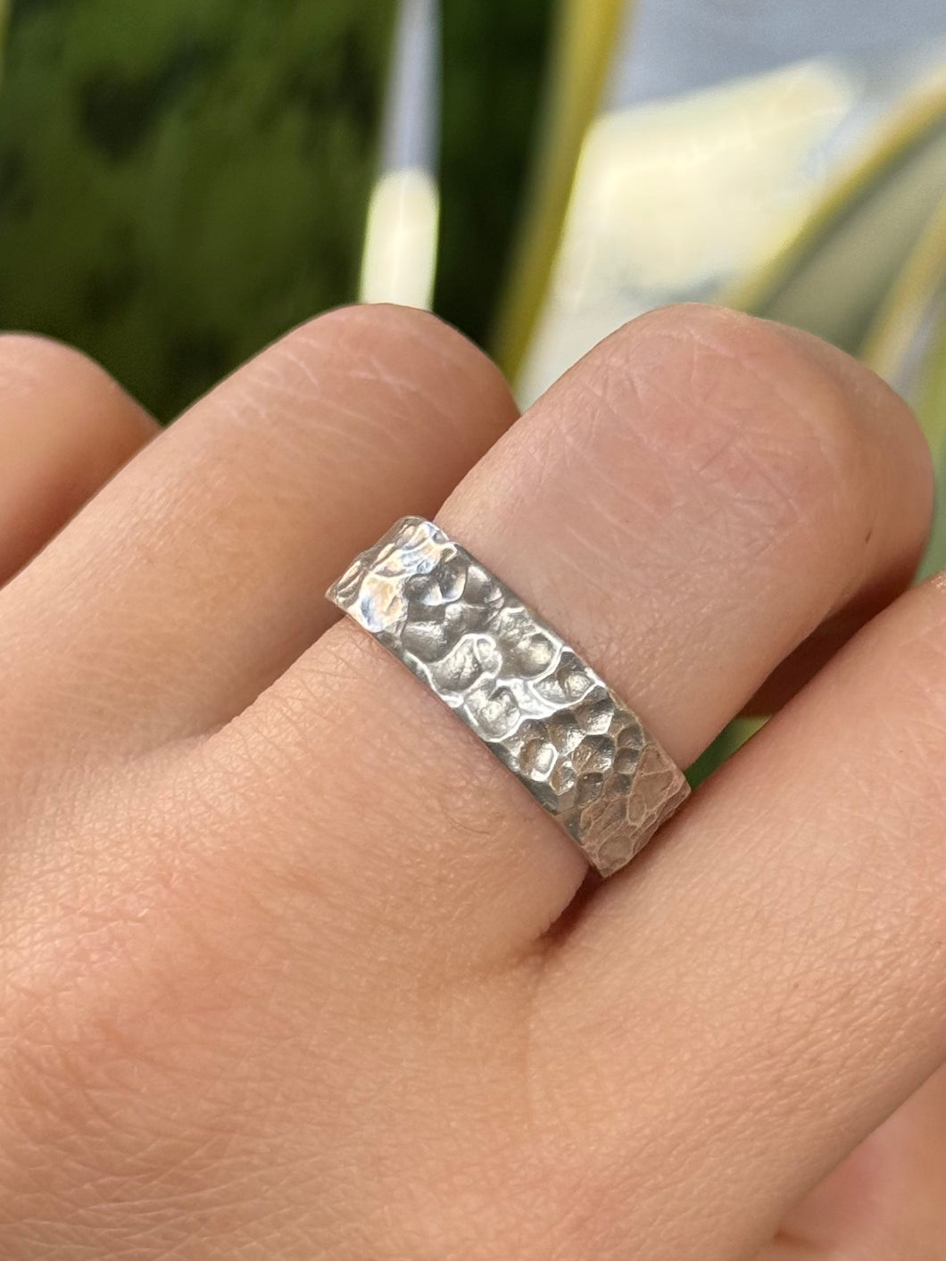 DS Carved Sterling Silver Band