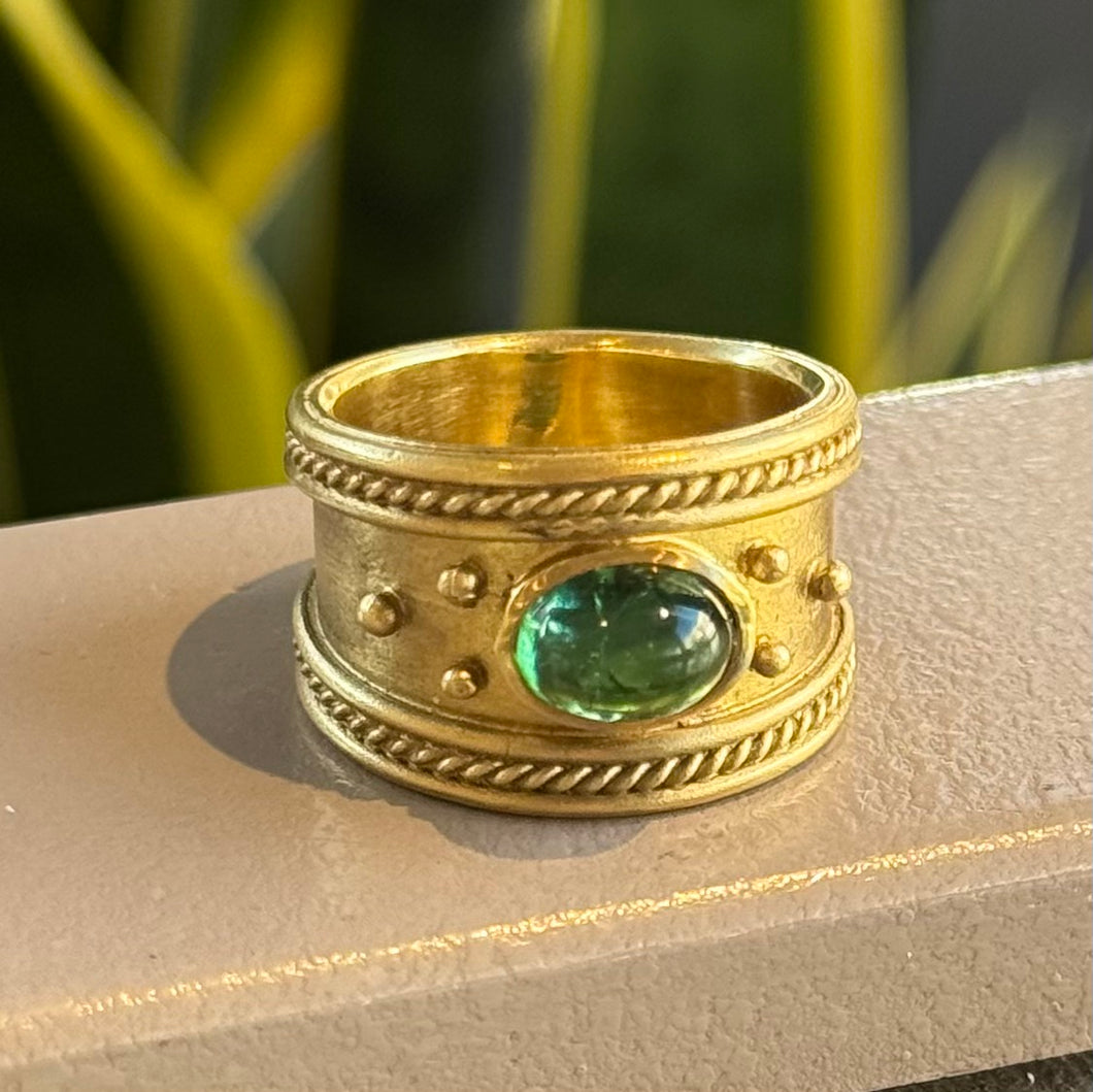 DS Cigar Band with Green Tourmaline