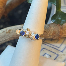 Load image into Gallery viewer, DS Diamond and Sapphire Stacked Bezels Ring
