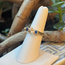 Load image into Gallery viewer, DS Diamond and Sapphire Stacked Bezels Ring
