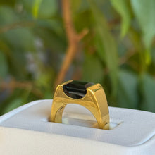 Load image into Gallery viewer, DS Blue-Green Tourmaline Channel Set Ring
