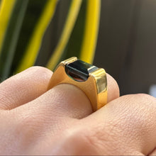 Load image into Gallery viewer, DS Blue-Green Tourmaline Channel Set Ring
