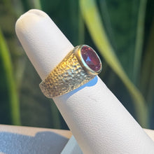 Load image into Gallery viewer, DS Pink Tourmaline Bezel Set in Textured Band
