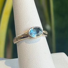 Load image into Gallery viewer, DS Oval Aquamarine Bezel Set Ring
