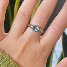 Load image into Gallery viewer, DS Oval Aquamarine Bezel Set Ring
