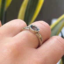 Load image into Gallery viewer, DS Oval Aquamarine Bezel Set Ring
