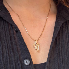 Load image into Gallery viewer, DS Bar and Diamond Geometric Pendant
