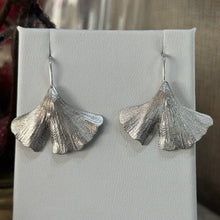 Load image into Gallery viewer, DS Ginkgo Earrings, Large - Sterling Silver
