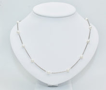 Load image into Gallery viewer, &quot;Tin cup&quot; Freshwater Pearl Necklace, sterling silver, 18&quot;.
