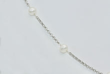 Load image into Gallery viewer, &quot;Tin cup&quot; Freshwater Pearl Necklace, sterling silver, 18&quot;.
