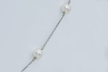 Load image into Gallery viewer, &quot;Tin cup&quot; Freshwater Pearl Necklace, 14K white gold, 18&quot;
