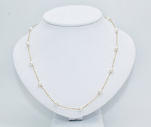 Load image into Gallery viewer, &quot;Tin cup&quot; Freshwater Pearl Necklace, 14K yellow gold, 18&quot;.
