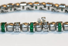 Load image into Gallery viewer, Platinum, Emerald and Diamond Bracelet
