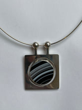Load image into Gallery viewer, DS Circle in the Square, Banded Agate Necklace
