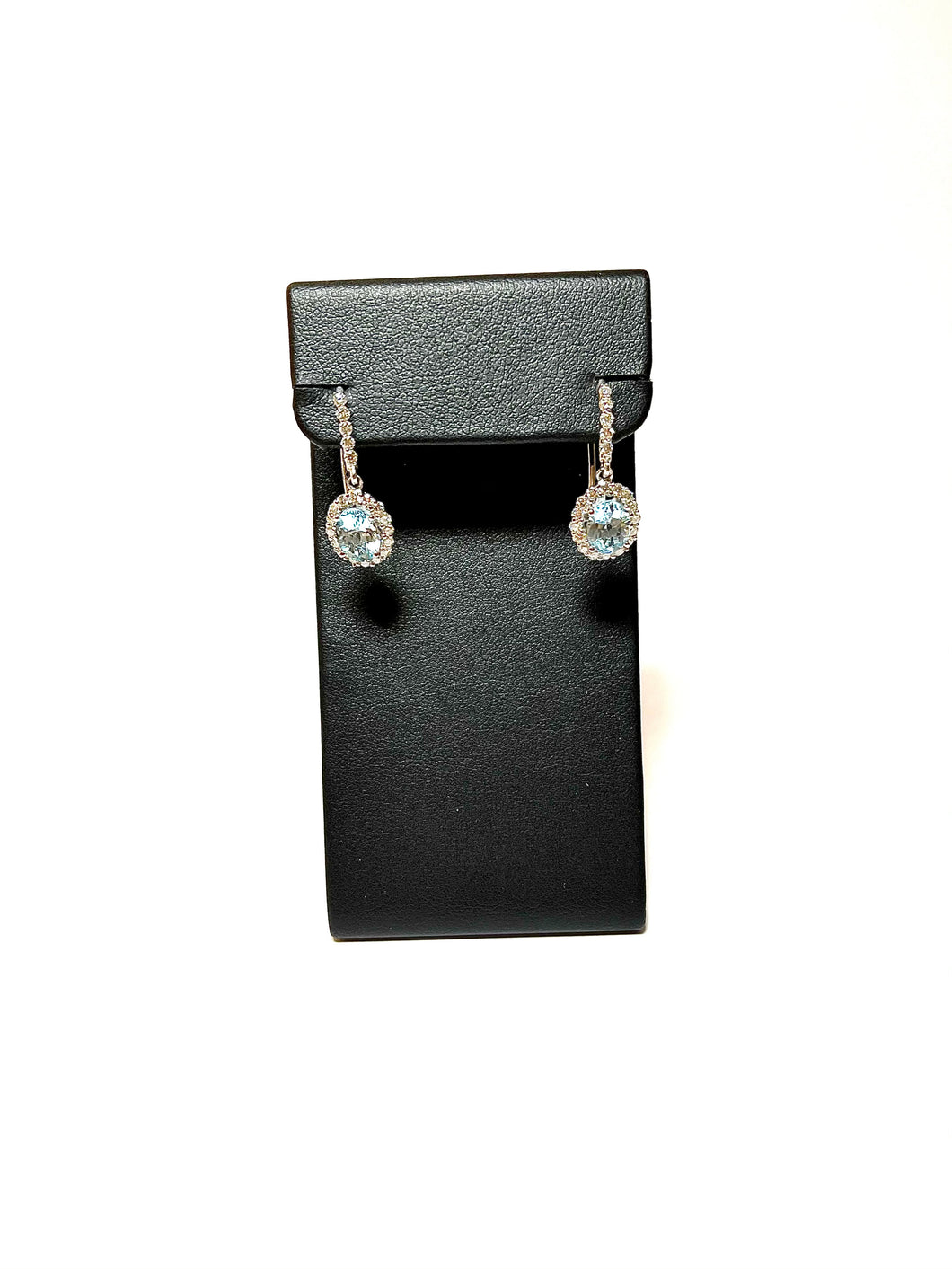 Aquamarine/Diamond Drop Earrings