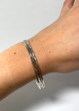 Load image into Gallery viewer, Textured Silver Bangles Set
